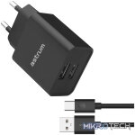Pro Dual U24 12W Dual USB Travel Wall Charger + USB-C Cable - Black - Image 2